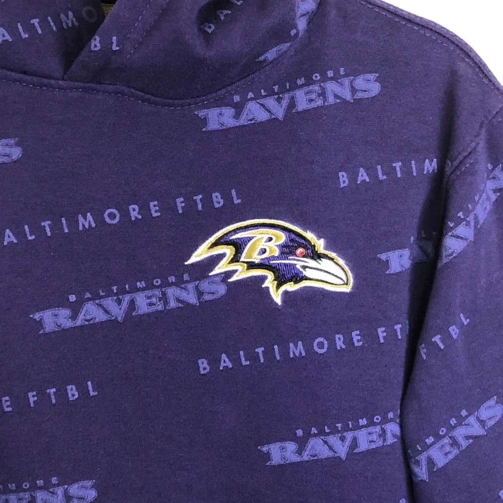 Baltimore Ravens Team Apparel Pullover Hoodie Sweatshirt Youth 14-16 Purple